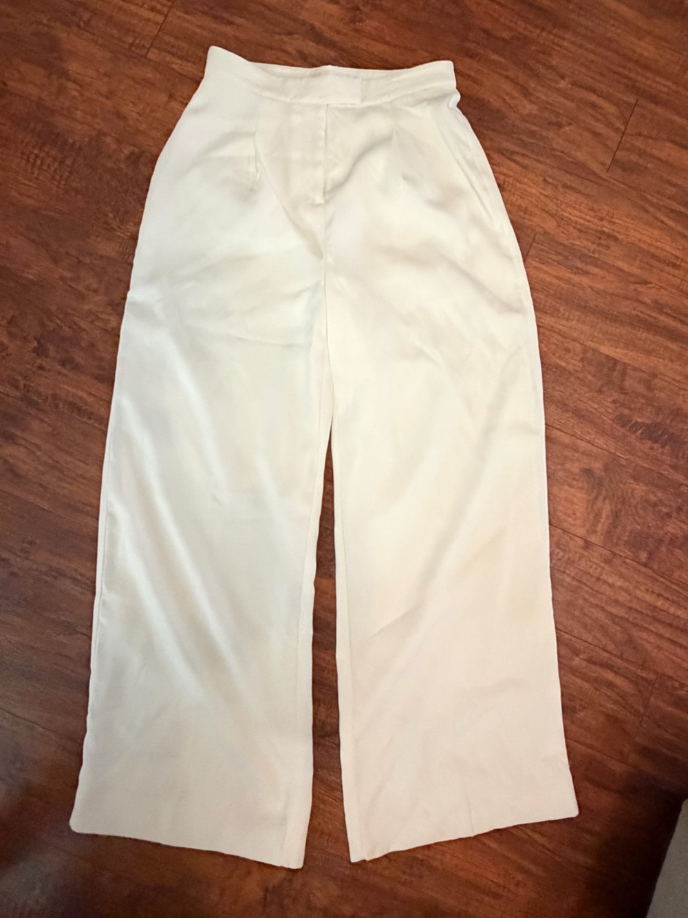 Meshki Cream Wide-Leg Trousers
